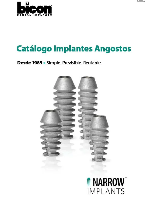 Catálogo Implantes angostos NARROW®